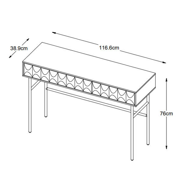 Magnus eiken sidetable - 117 cm - espresso