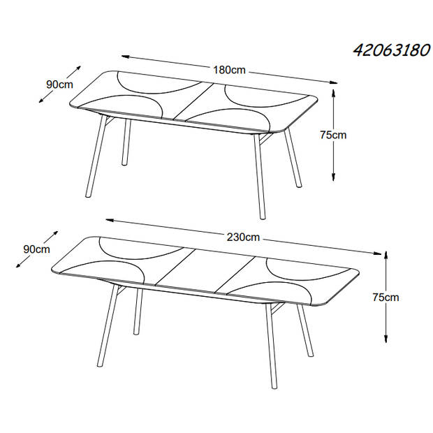 Magnus uitschuifbare eettafel - 90x180-230 cm - zwart