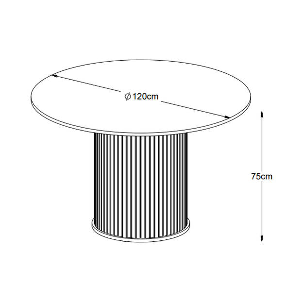 Kelly eettafel ø120 cm - zwart