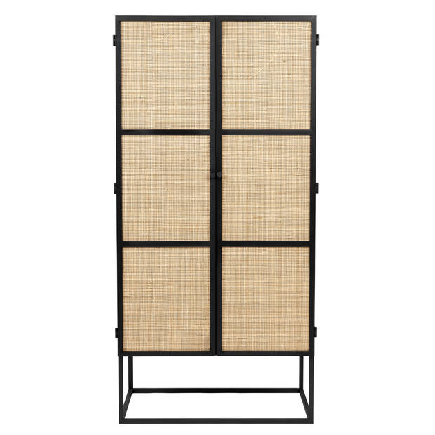 Bjerka kast hoog 2-deurs MDF/rattan