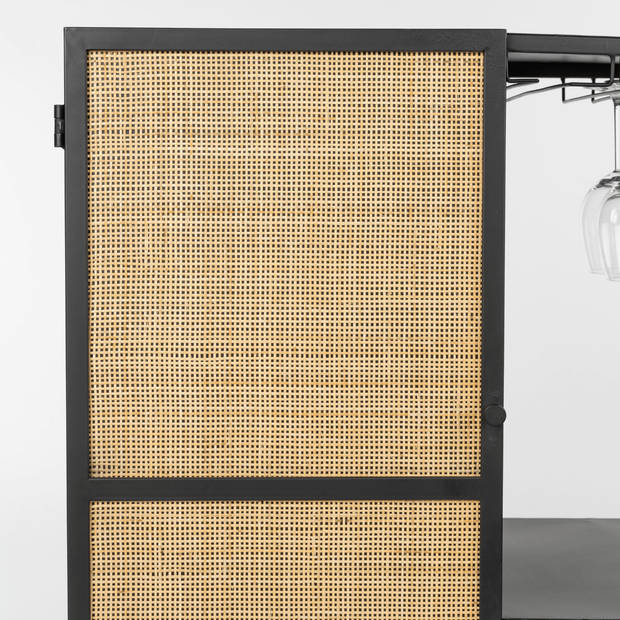 Bjerka wijnkast laag MDF/rattan