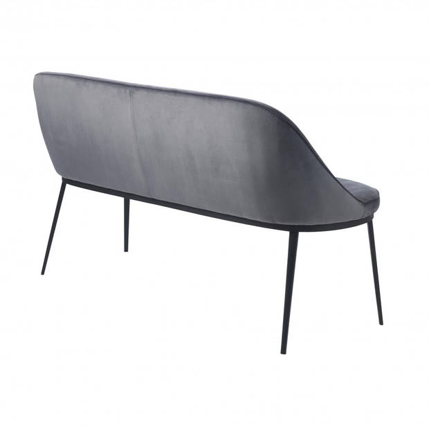 Arvid eetkamerbank - velvet - 140 cm - grijs