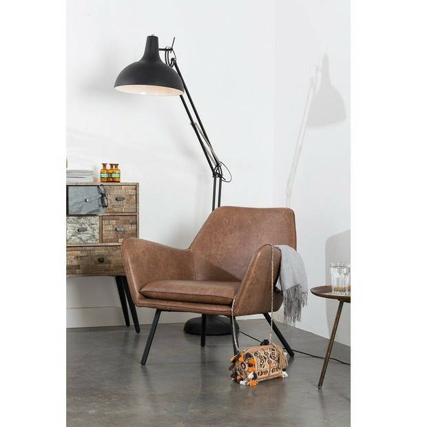 Berg fauteuil PU-leer bruin