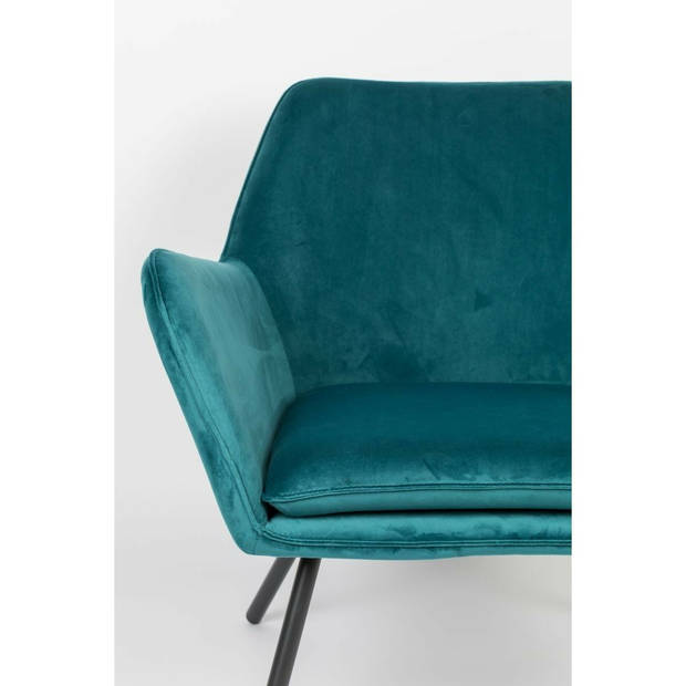 Berg fauteuil velvet blauw