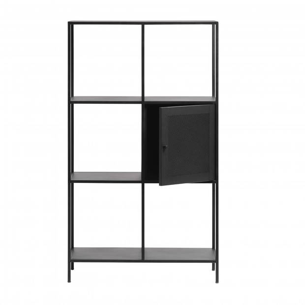 Sigurd metalen boekenkast - 1 deur - 135 cm - zwart