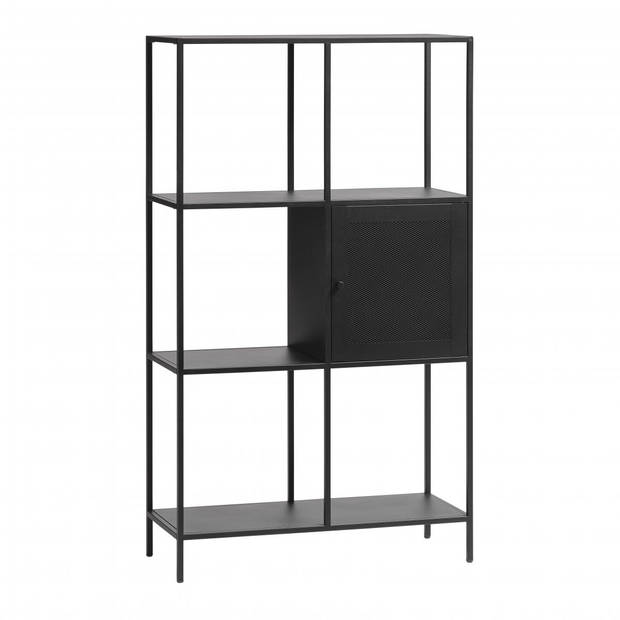 Sigurd metalen boekenkast - 1 deur - 135 cm - zwart