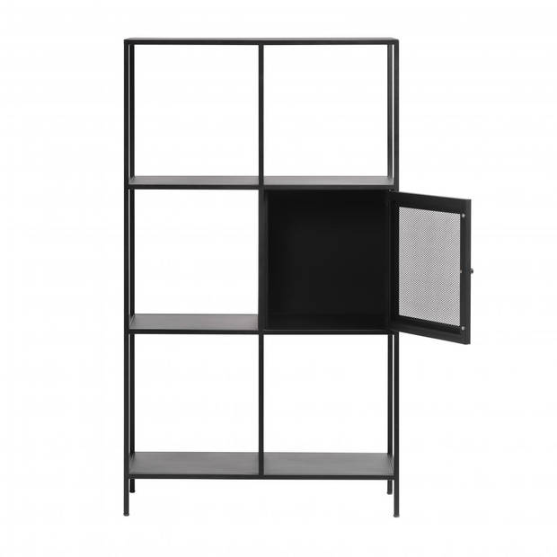 Sigurd metalen boekenkast - 1 deur - 135 cm - zwart