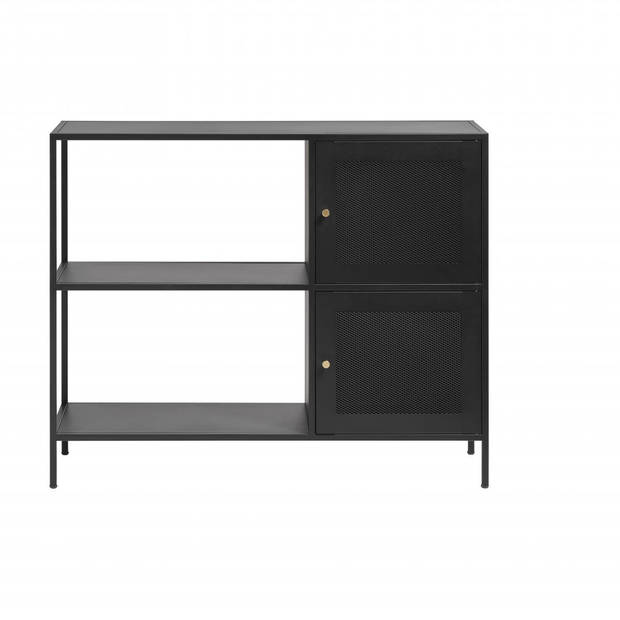 Sigurd metalen dressoir - 2 deurs - 100 cm - zwart