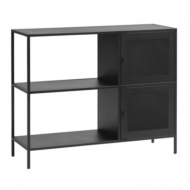 Sigurd metalen dressoir - 2 deurs - 100 cm - zwart