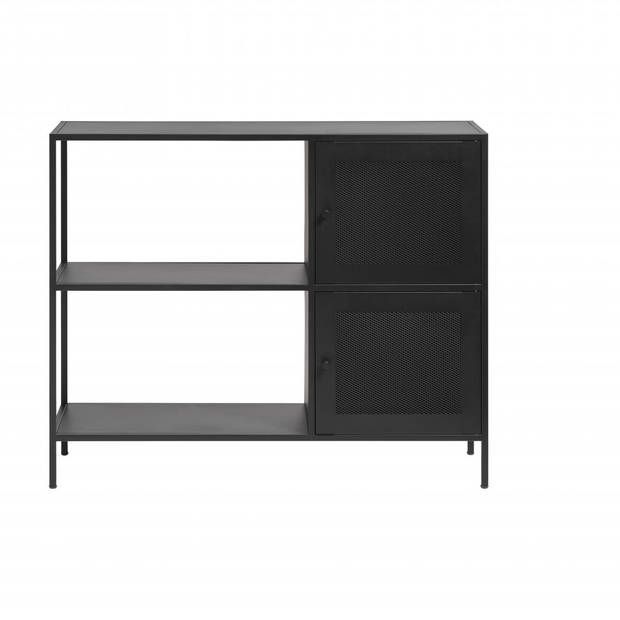 Sigurd metalen dressoir - 2 deurs - 100 cm - zwart