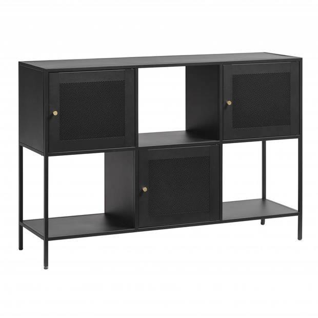 Sigurd metalen dressoir - 3 deurs - 120 cm - zwart