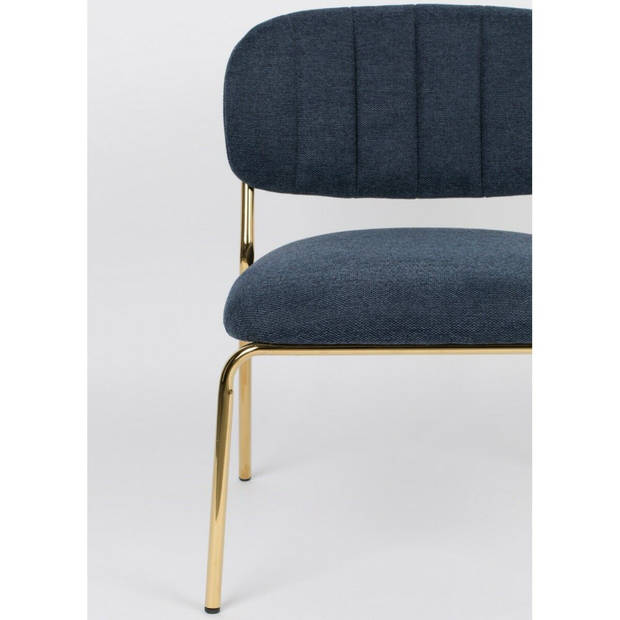 Viken fauteuil donkerblauw/goud