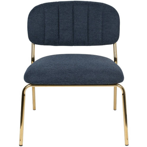 Viken fauteuil donkerblauw/goud