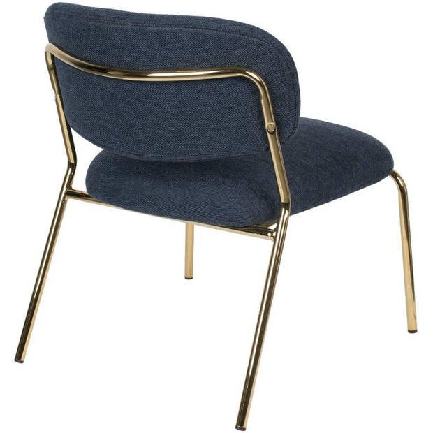 Viken fauteuil donkerblauw/goud