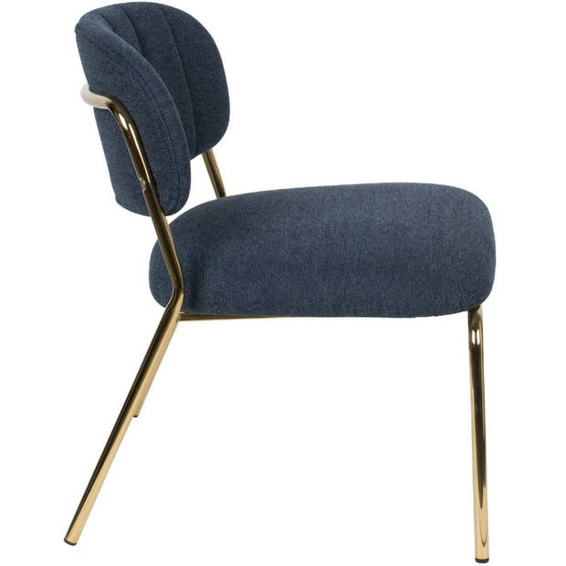 Viken fauteuil donkerblauw/goud