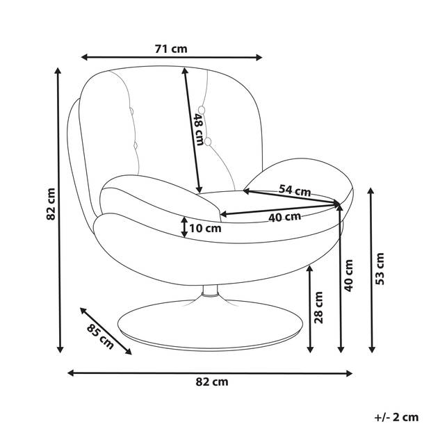 Beliani NOLVIK - Fauteuil-Geel-Fluweel