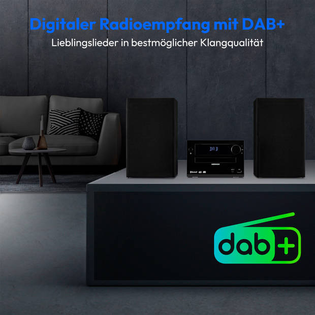 LIFE® E64482 Micro-audiosysteem DAB+/PLL-UKW-stereoradio ontvangst van radiozenders i…