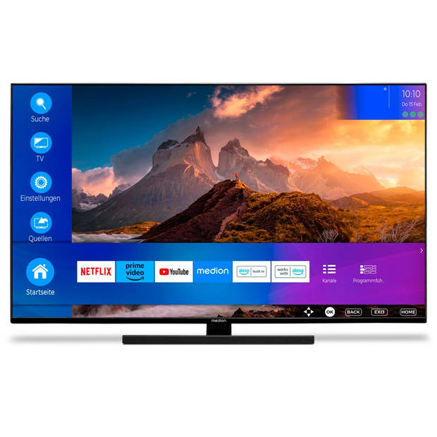 MEDION X15021 (MD 30961) QLED Smart-TV - 125,7 cm (50'') Ultra HD-scherm - HDR - Dolby Vision - Micro Dimming - MEMC -