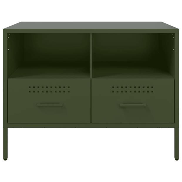 vidaXL Tv-meubel 68x39x50,5 cm koudgewalst staal olijfgroen