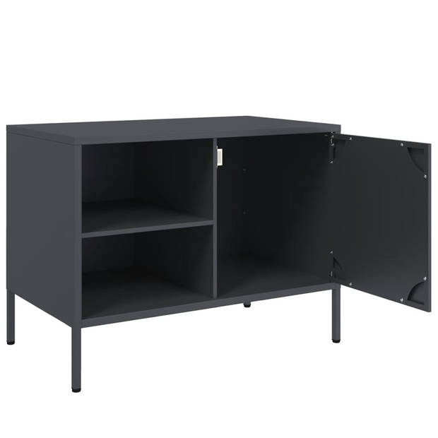 vidaXL Tv-meubelen 2 st 68x39x50,5 cm staal antracietkleurig