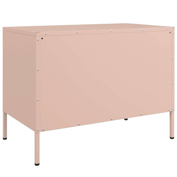 vidaXL Tv-meubel 68x39x50,5 cm staal roze