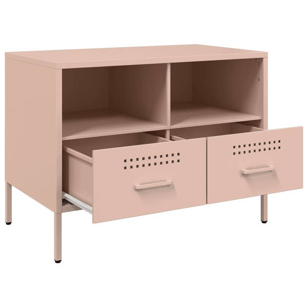 vidaXL Tv-meubel 68x39x50,5 cm koudgewalst staal roze