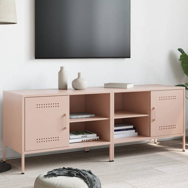 vidaXL Tv-meubelen 2 st 68x39x50,5 cm staal roze