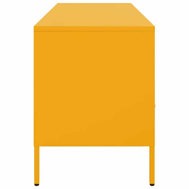 vidaXL Tv-meubel 100,5x39x50,5 cm koudgewalst staal mosterdgeel