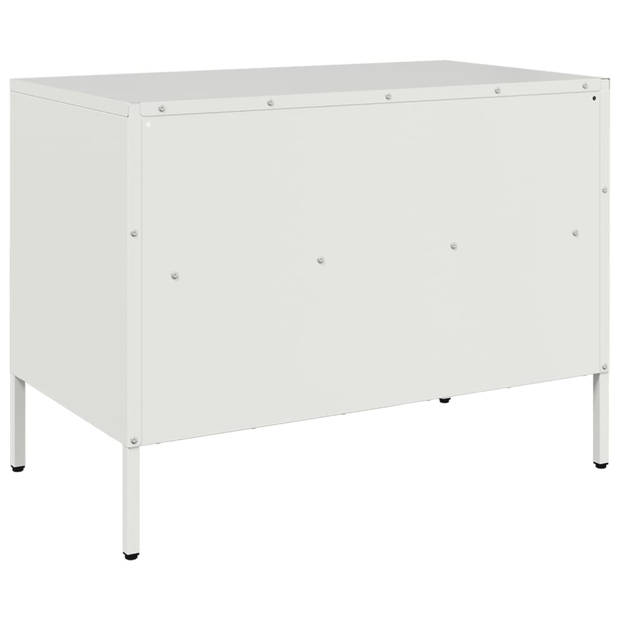 vidaXL Tv-meubel 68x39x50,5 cm koudgewalst staal wit