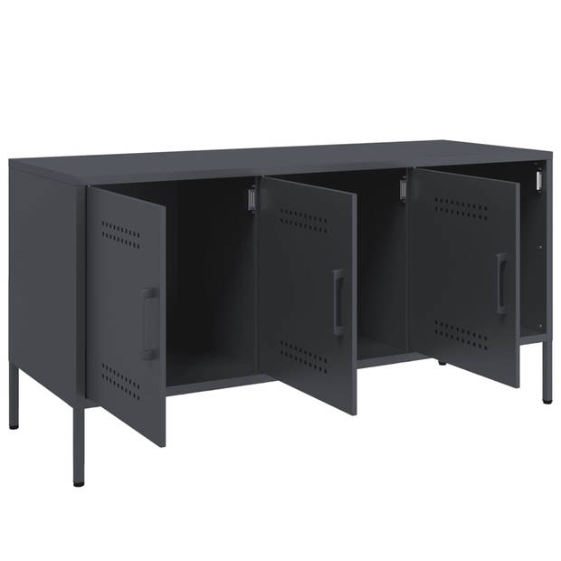 vidaXL Tv-meubel 100,5x39x50,5 cm staal antracietkleurig