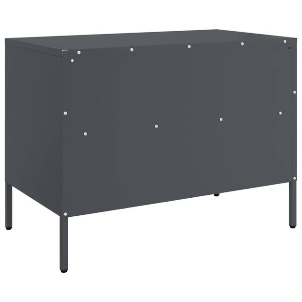 vidaXL Tv-meubel 68x39x50,5 cm staal antracietkleurig