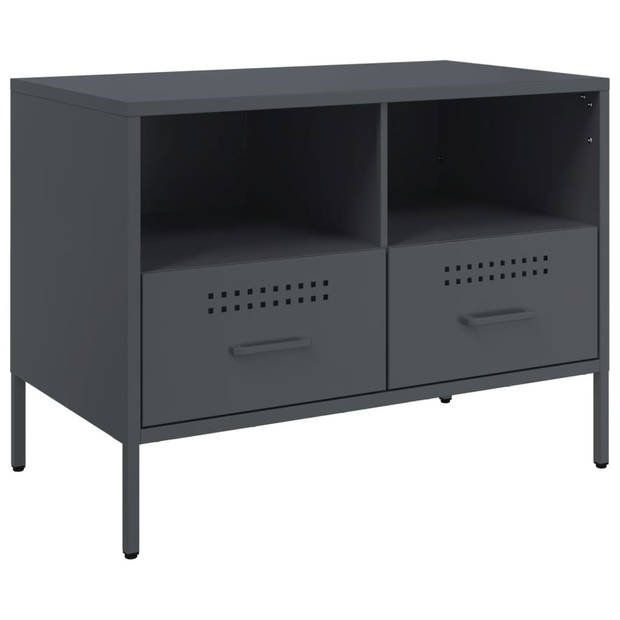 vidaXL Tv-meubelen 2 st 68x39x50,5 cm staal antracietkleurig