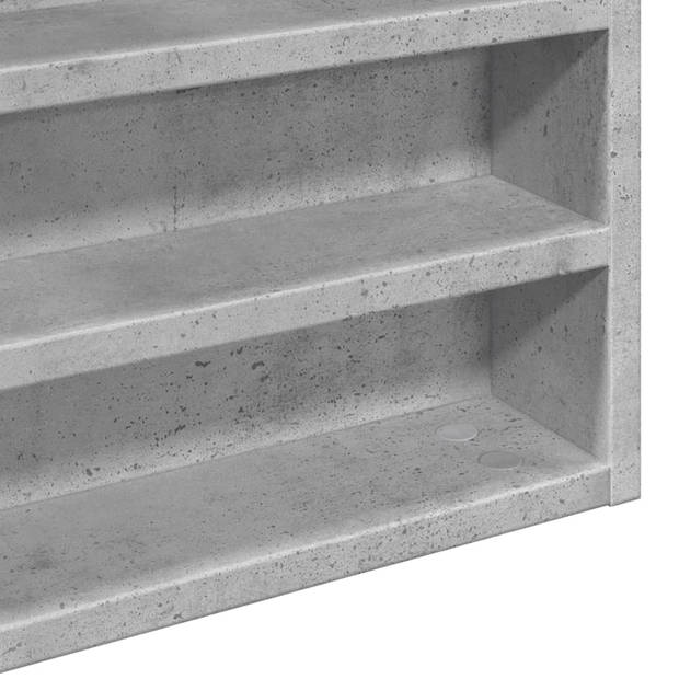 vidaXL Vitrinekast 80x8,5x58 cm bewerkt hout betongrijs