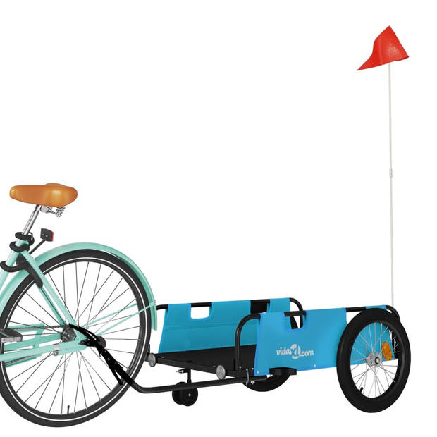 vidaXL Fietstrailer oxford stof en ijzer blauw en zwart