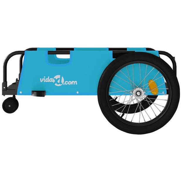 vidaXL Fietstrailer oxford stof en ijzer blauw en zwart