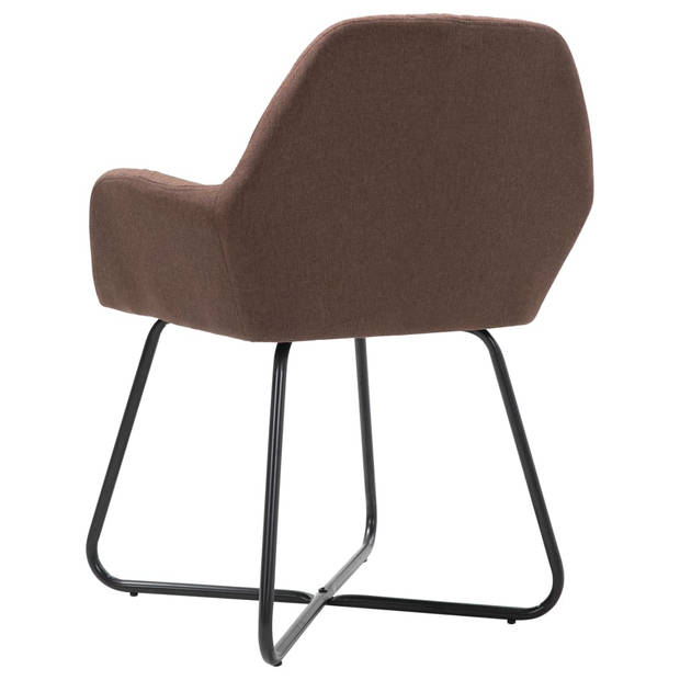 vidaXL Eetkamerstoelen 6 st stof bruin