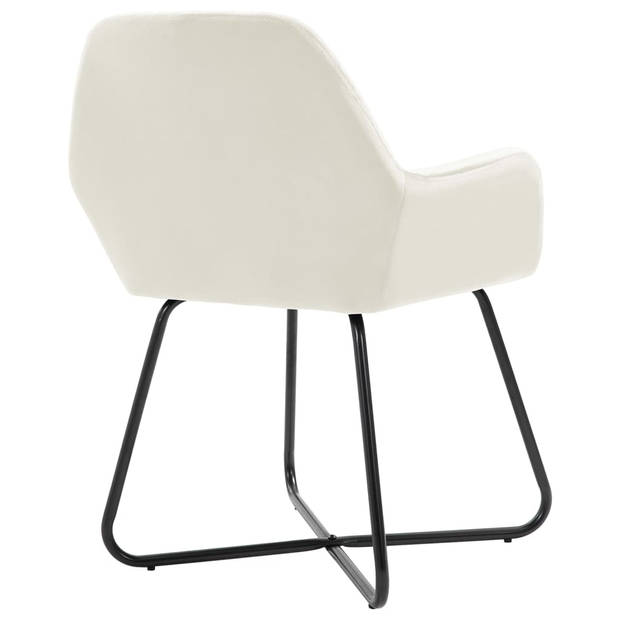 vidaXL Eetkamerstoelen 6 st fluweel crèmekleurig