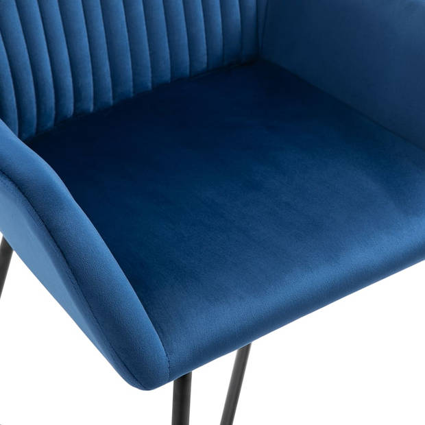 vidaXL Eetkamerstoelen 6 st fluweel blauw