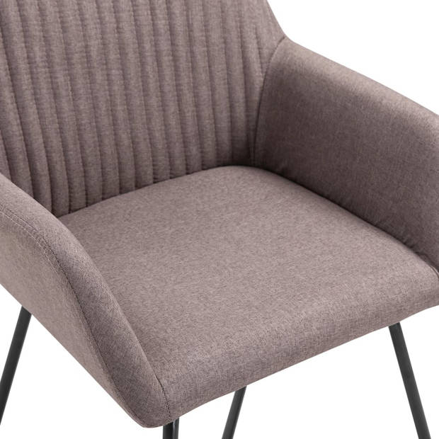 vidaXL Eetkamerstoelen 4 st draaibaar stof taupe