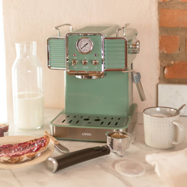 Livoo - dod174v - retro espressomachine - kleur petrol