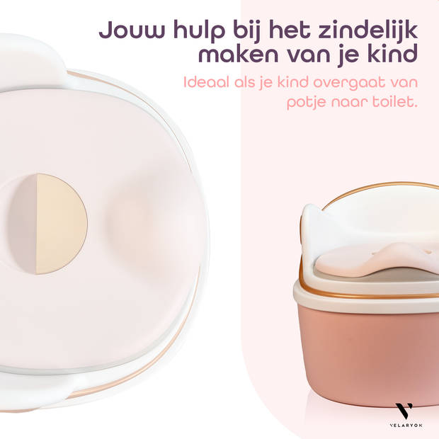 Velaryon Potje peuter - Roze - 3 in 1 - Potje met deksel - tot 21KG - WC verkleiner - Plaspotje