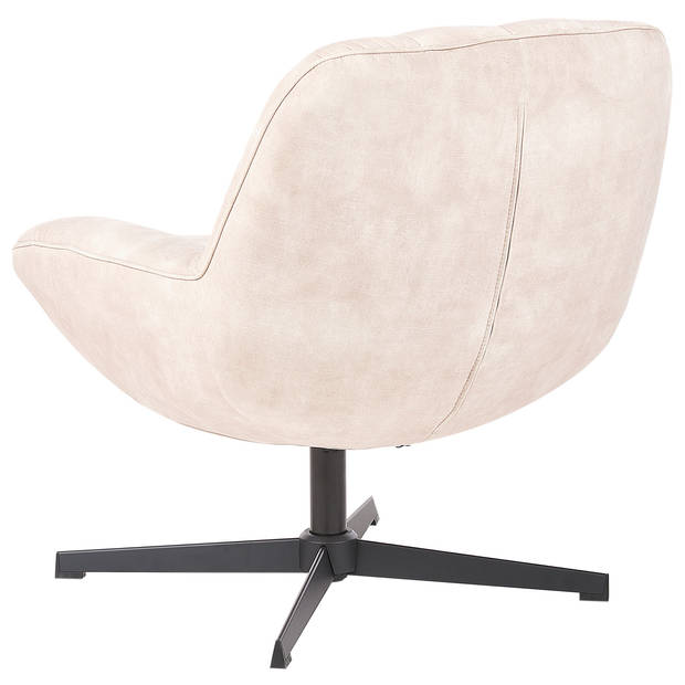 Beliani LIA - Fauteuil-Beige-Fluweel