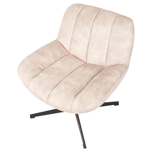 Beliani LIA - Fauteuil-Beige-Fluweel