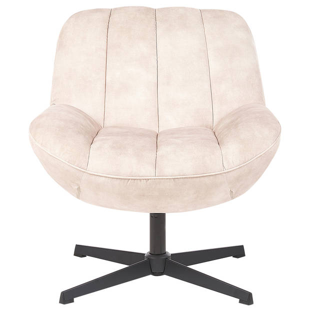 Beliani LIA - Fauteuil-Beige-Fluweel