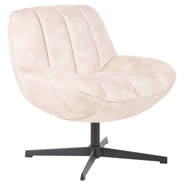 Beliani LIA - Fauteuil-Beige-Fluweel