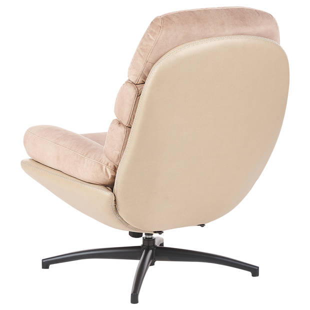 Beliani EIDE - Fauteuil-Beige-Fluweel