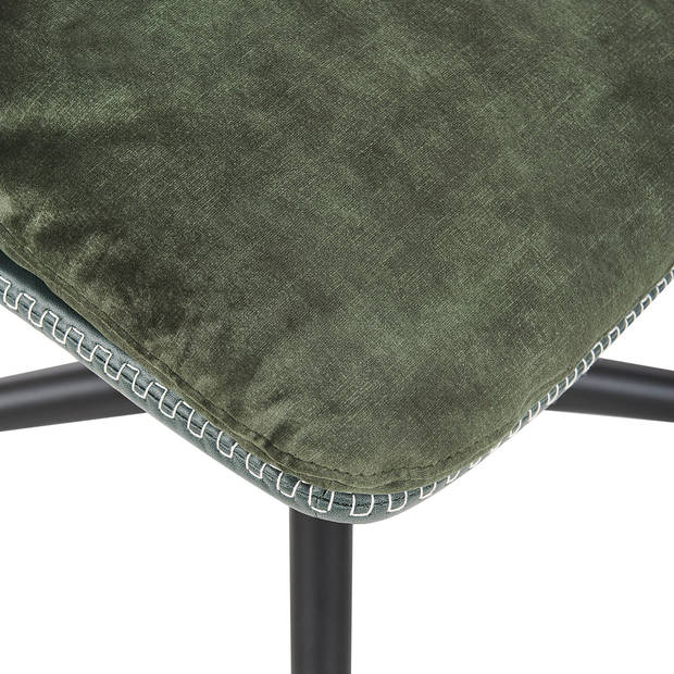 Beliani EIDE - Fauteuil-Groen-Fluweel