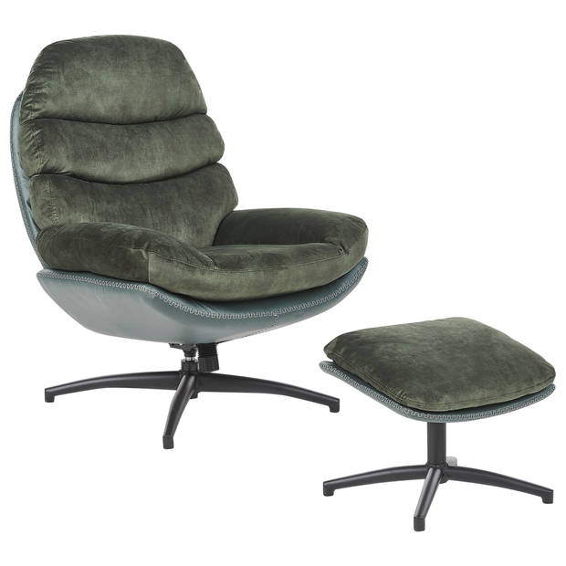 Beliani EIDE - Fauteuil-Groen-Fluweel