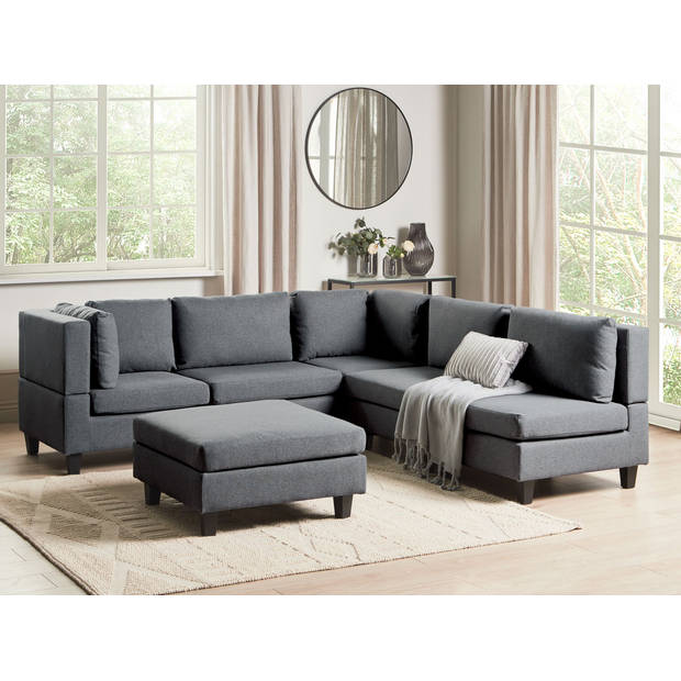 Beliani UNSTAD - Modulaire Sofa-Grijs-Polyester