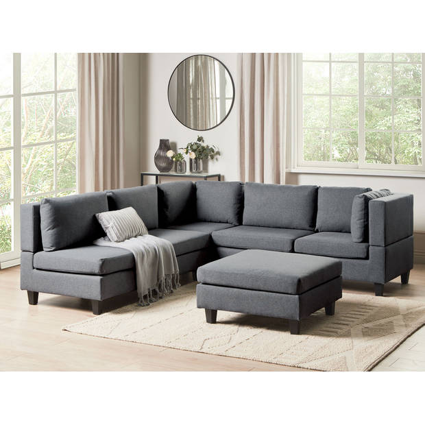 Beliani UNSTAD - Modulaire Sofa-Grijs-Polyester